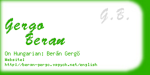 gergo beran business card