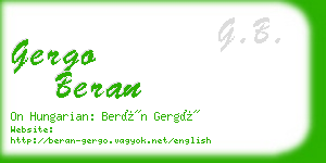 gergo beran business card